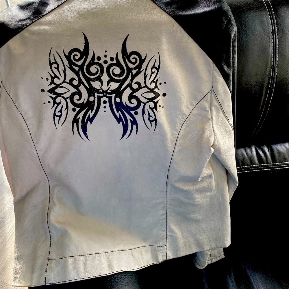 White Leather Jacket and Pants